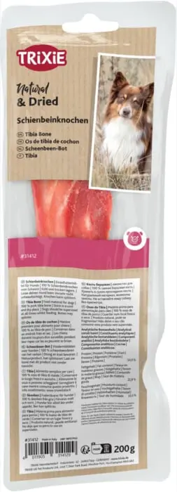 Os de Porc Vacum pentru caini 17 cm 200 g