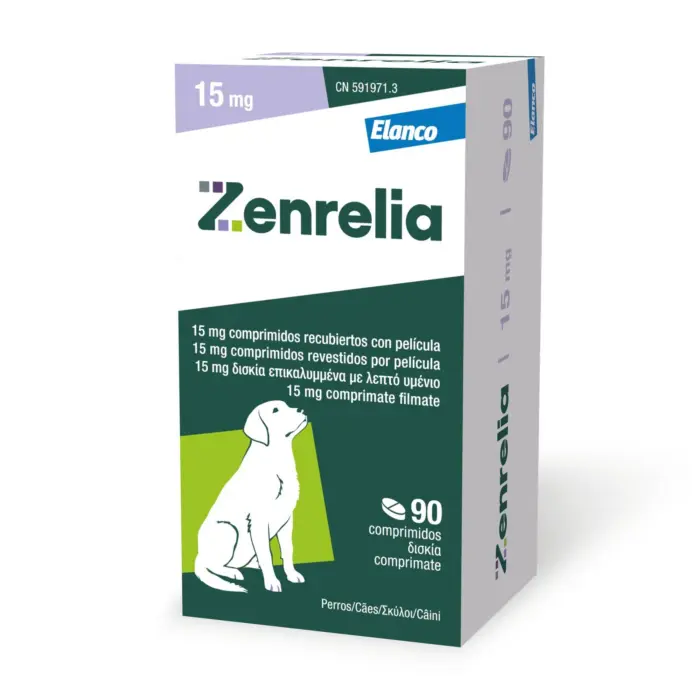 ZENRELIA, Supliment destinat cainilor predispusi la reactii alergice cutanate,  15 mg - 90 tablete