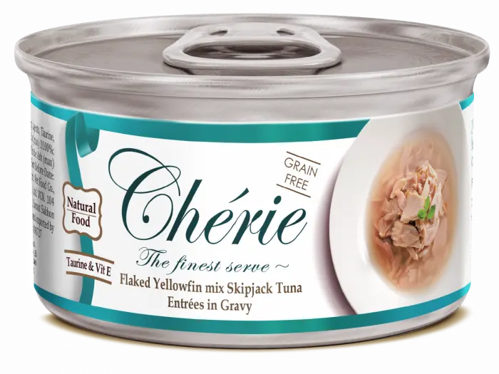 Cherie Adult Cat Grain Free Fulgi de Ton in Sos de Legume 80 g