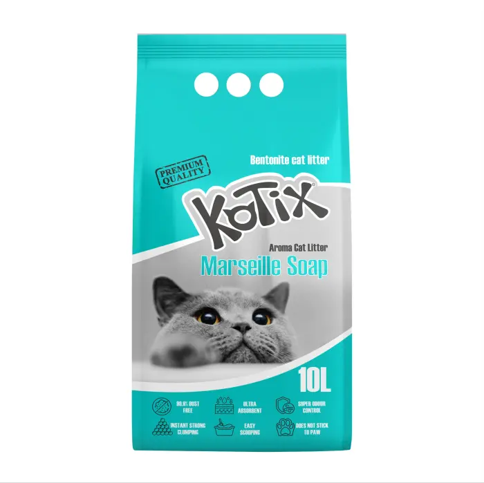 Asternut igienic pentru pisici bentonita Kotix, 5l, aroma Sapun de Marsilia