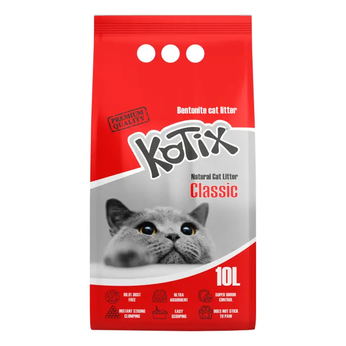 Asternut igienic pentru pisici bentonita Kotix, 10l, fara miros