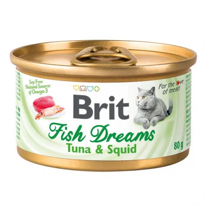 Brit Fish Dreams cu Ton in suc propiu, 80 g