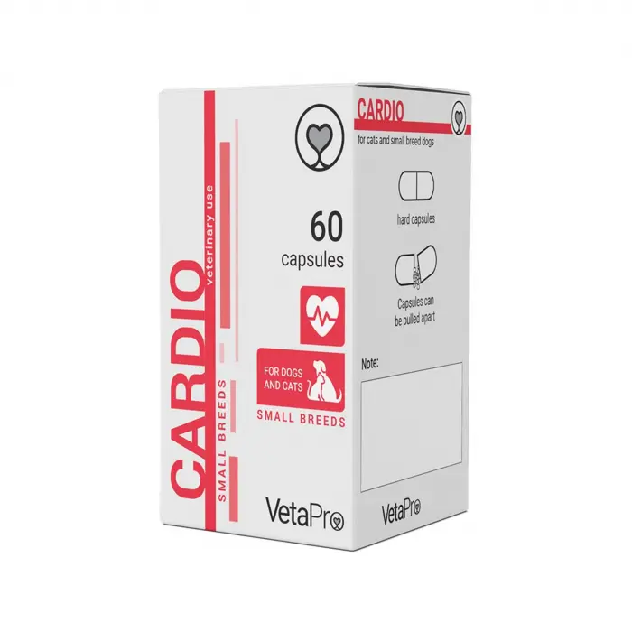 VETAPRO cardio 60caps cut sanatate cardiovasculara caini si pisici rase mici