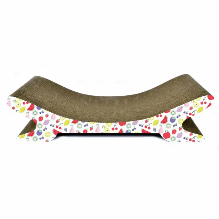 Carton de zgariat pentru pisici, model sezlong, 68.58 22.86 17.78 cm, Multicolor