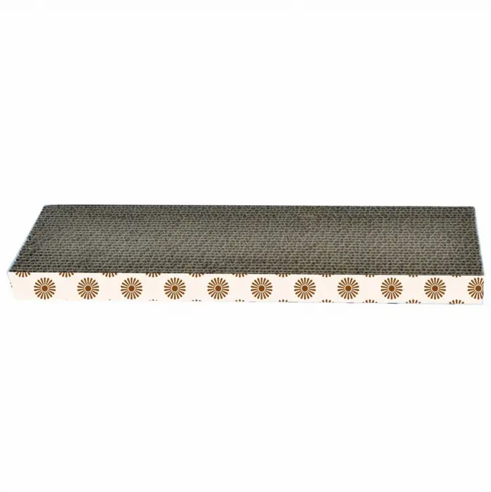 Carton de zgariat pentru pisici, model floricele, 40   10.16   3.17 cm PCUD106, Multicolor