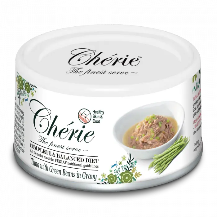 Cherie Adult Skin and Coat Cat Ton cu Fasole Verde 80 g