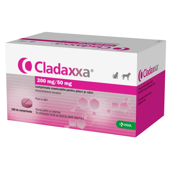 Cladaxxa 200mg 50mg caini si pisici 10 Comprimate masticabile