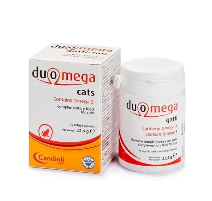 Duomega Cats 30 softgel capsules 500 mg , Suport Omega 3 pentru pisici