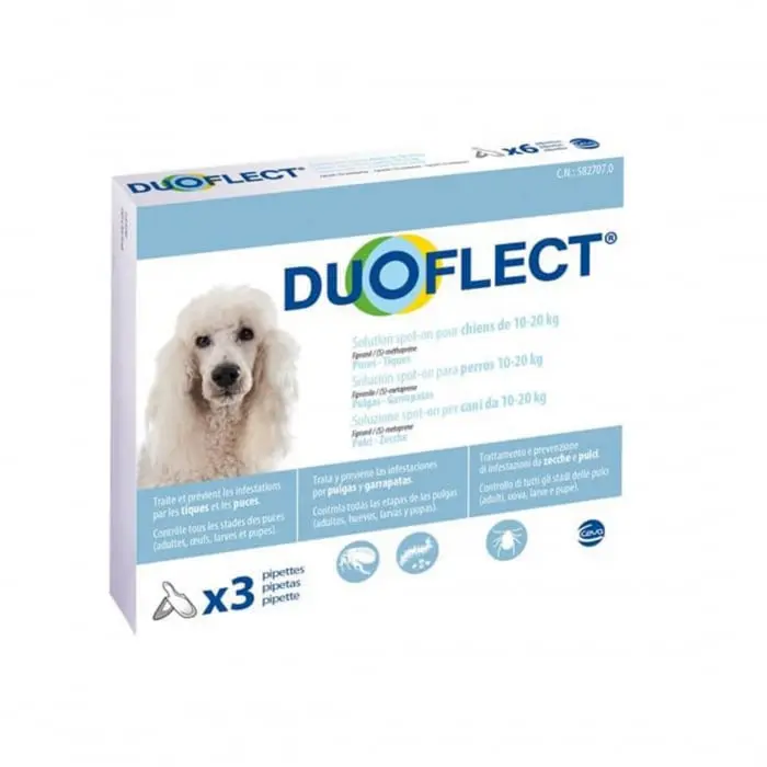 DUOFLECT, solutie antiparazitara spot-on pentru caini 10-20 kg - 3 pipete Termen scurt 1-2026