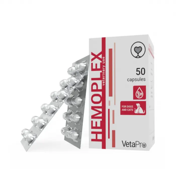 VETAPRO hemoplex 50caps cut sanatate cardiovasculara pentru caini si pisici