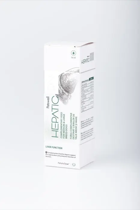 Hepatic-ON, destinat cainilor si pisicilor pentru a sustine functia de regenerare si de protectie a ficatului.- 50 ml