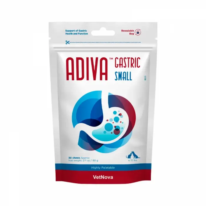 Hrana complementara, protectie gastrica completa, ADIVA   Gastric Chews Small, VetNova, 30 chews