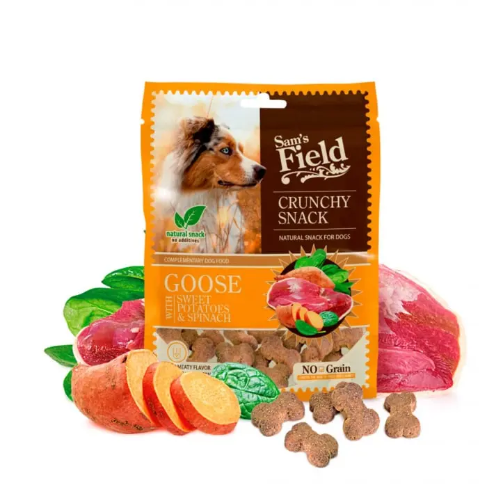 Sam s field crunchy snack goose with sweet potatoes  spinach 200gr