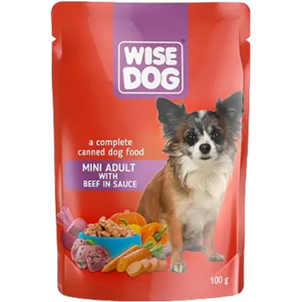 Hrana umeda caine, Wise Dog Mini Adult Beef 24x 100gr