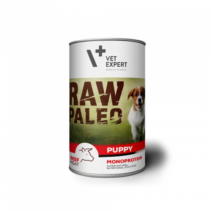 Hrana umeda pentru caini, RAW PALEO Puppy, carne de Vita, 800 g