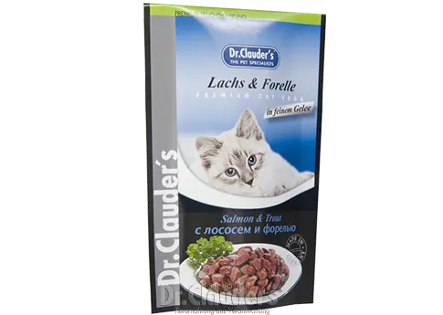 Hrana umeda pisica cu somon si pastrav Dr Clauder, 100 g