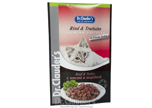 Hrana umeda pisica cu vita si curcan Dr Clauder, 100 g