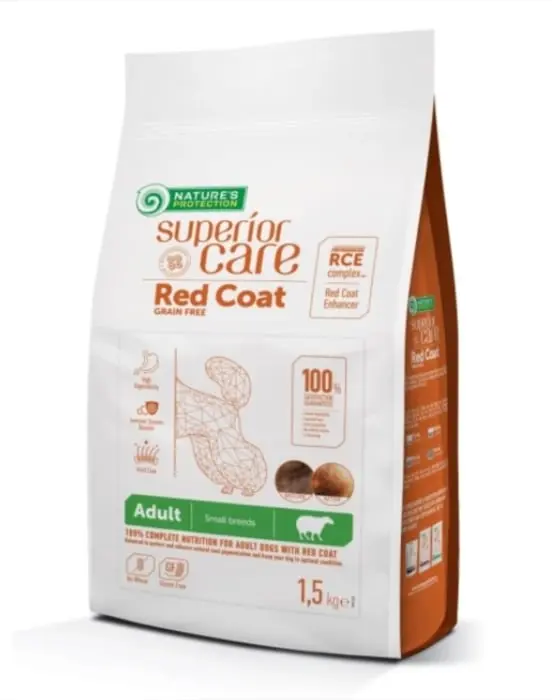 Hrana uscata caini, Superior Care Red Coat Grain Free Adult SmalllMini Breeds cu Miel 1,5 kg