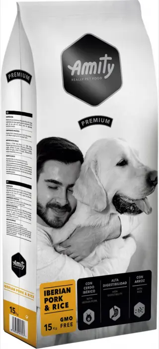 Hrana uscata pentru caini Amity Premium Adult Iberian Pork  Rice 3 kg
