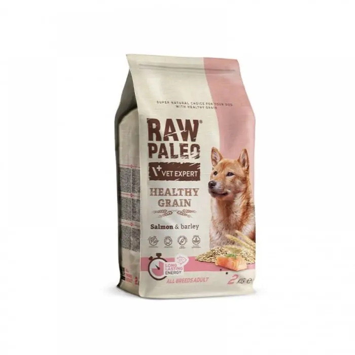 Hrana uscata pentru caini adulti, RAW PALEO HEALTHY GRAIN, somon, 2kg