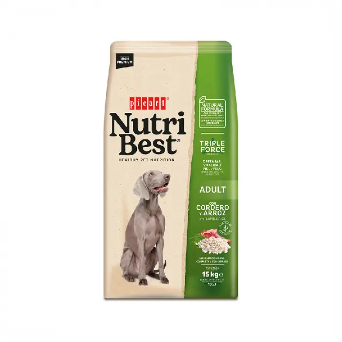 Hrana uscata pentru caini  Premium Nutribest Adult cu Miel si Orez, 15 kg