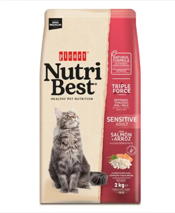 Hrana uscata pentru pisici adulte Nutribest Cat Adult, Somon si Orez, 15 kg