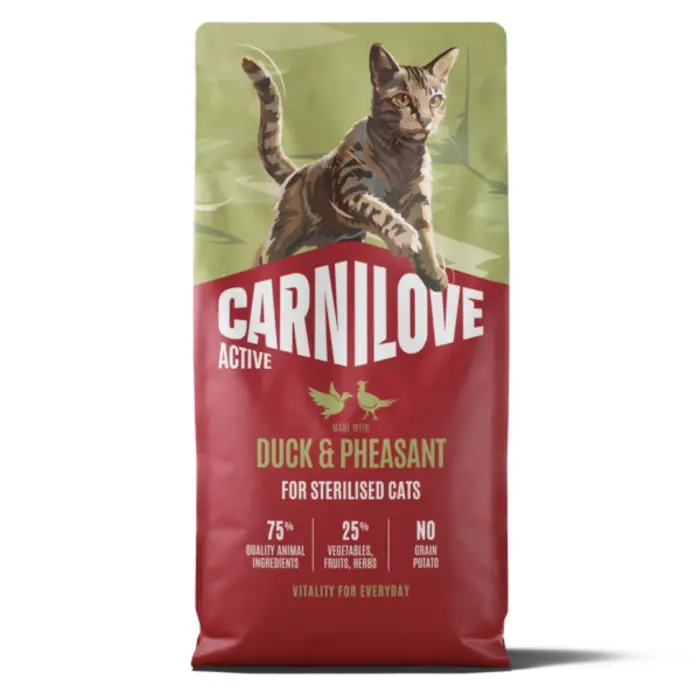 Hrana uscata pisici, Carnilove Active Cat Dry Duck Pheasat Sterilised Adult All Breeds 6 kg