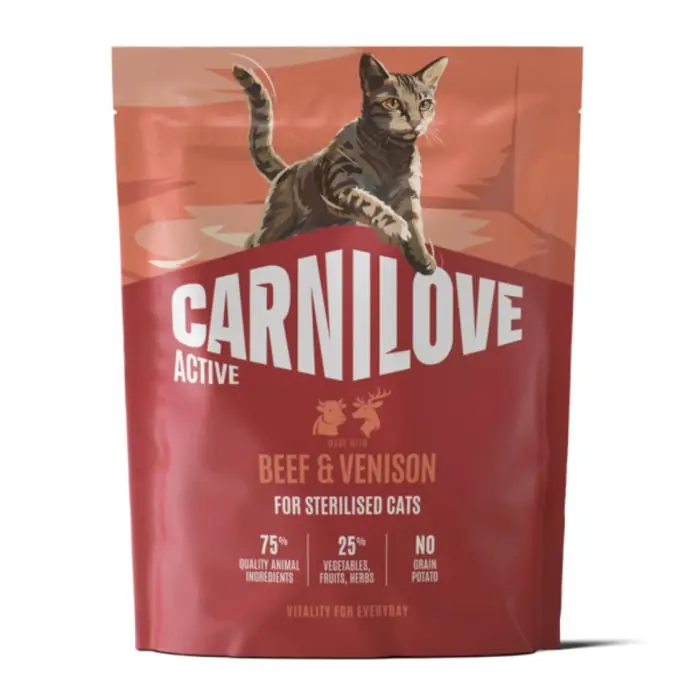 Hrana uscata pisici, Carnilove Active Cat Dry Beef  Venison Sterilised Adult All Breeds 400 g