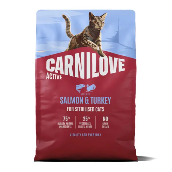 Hrana uscata pisici, Carnilove Active Cat Dry Salmon  Turkey Sterilised Adult All Breeds 2 kg