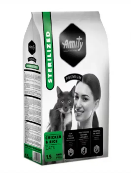 Hrana Uscata Pisici, Amity Premium Cats, Sterilizat Pui si Orez, 1.5 kg