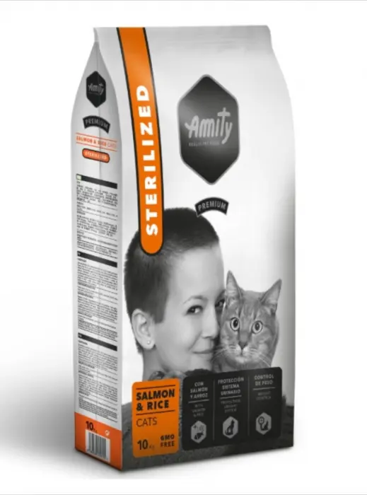 Hrana Uscata Pisici, Amity Premium Cats Sterilised, Somon si Orez, 10 kg
