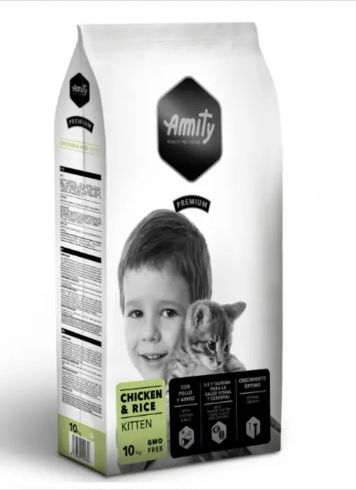 Hrana Uscata Pisici Junior, Amity Premium Cats Kitten, Pui si Orez, 10 kg