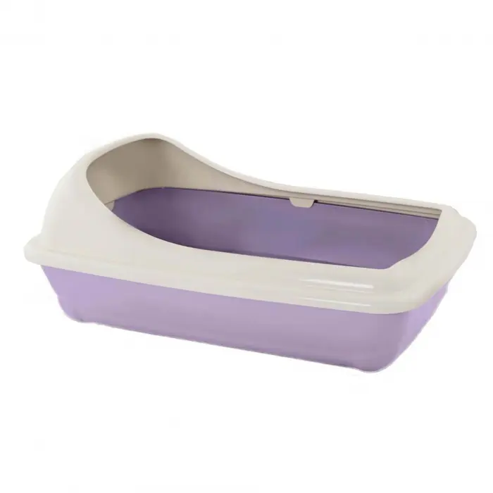 Litiera pentru pisici MPB Birba Mare cu rama detasabila, 56x39x20h cm, lila