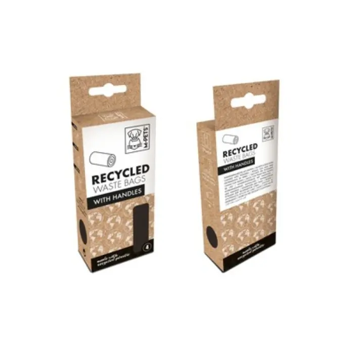 Pungi igienice cu manere RECYCLED M-PETS, lavanda, 60 buc