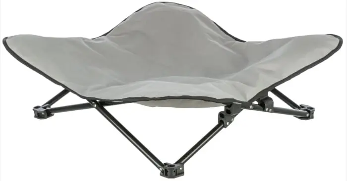 Pat Camping pentru Caini, Bej Negru 69 x 20 x 69 cm Pana la 15 kg
