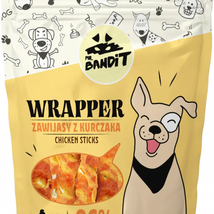 Recompense pentru caini Mr. Bandit WRAPPER XXXL, pui, 500g
