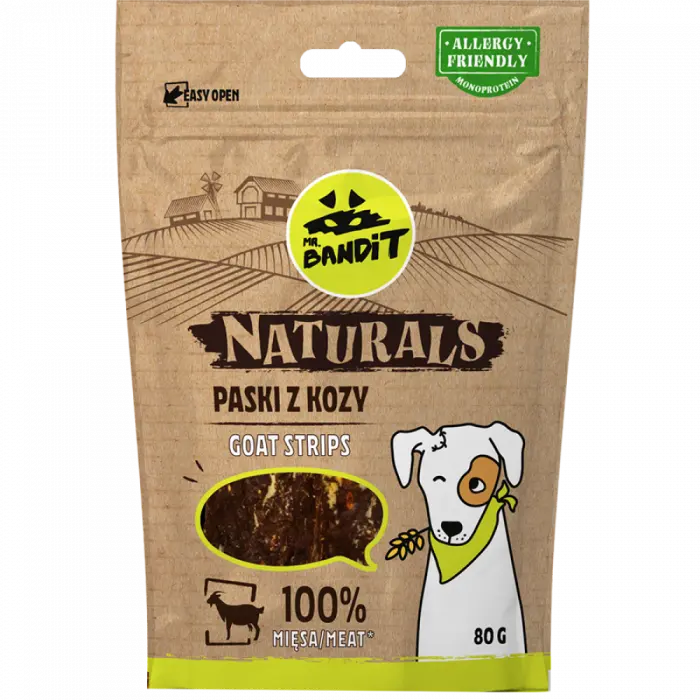 Recompense pentru caini Mr. Bandit Natural, capra, 80g