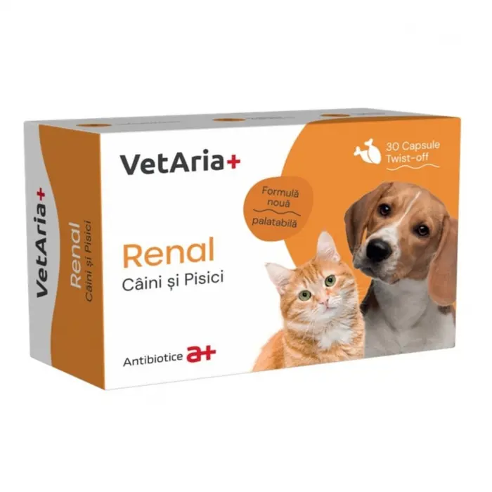 VetAria+ Renal caini si pisici-cps.twist off x 30 cp