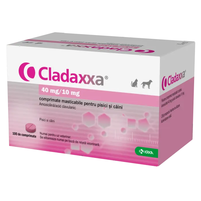 Cladaxxa 40mg 10mg caini si pisici 10 comprimate masticabile