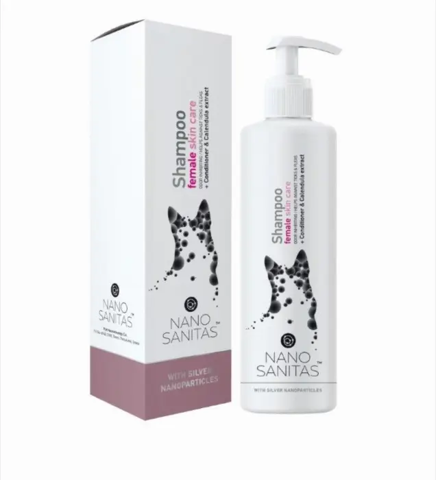 sampon pentru ingrijirea pielii la caini, special pentru Femele cu nanoparticule de argint - 250 ml