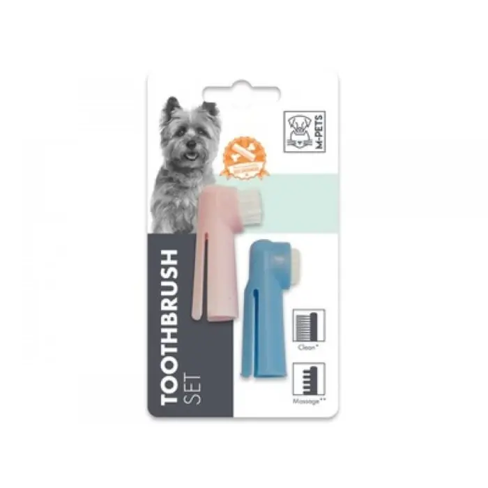 Periuta de dinti pentru caini M-PETS, set, 2x6 cm