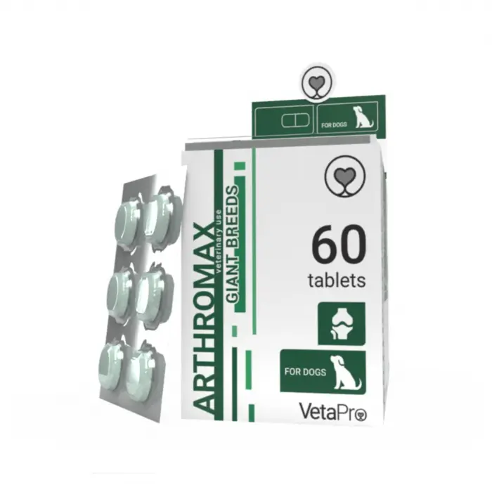 VETAPRO arthromax 60tab cut suport articulatii si cartilaje caini rase gigantice