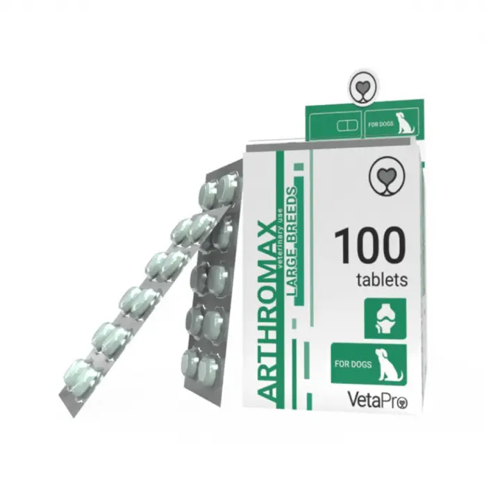 VETAPRO arthromax 100tab cut suport articulatii si cartilaje caini rase mari
