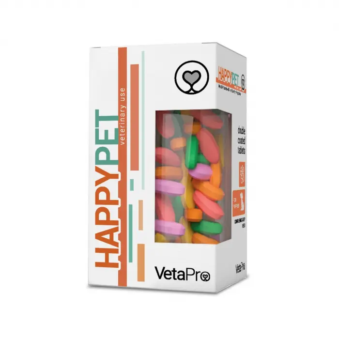VETAPRO happy pet 100tab cut complex multivitamine si minerale catelusi