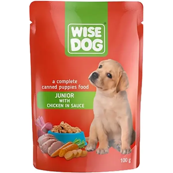 Hrana umeda caine, Wise Dog Junior Chicken 1x100gr