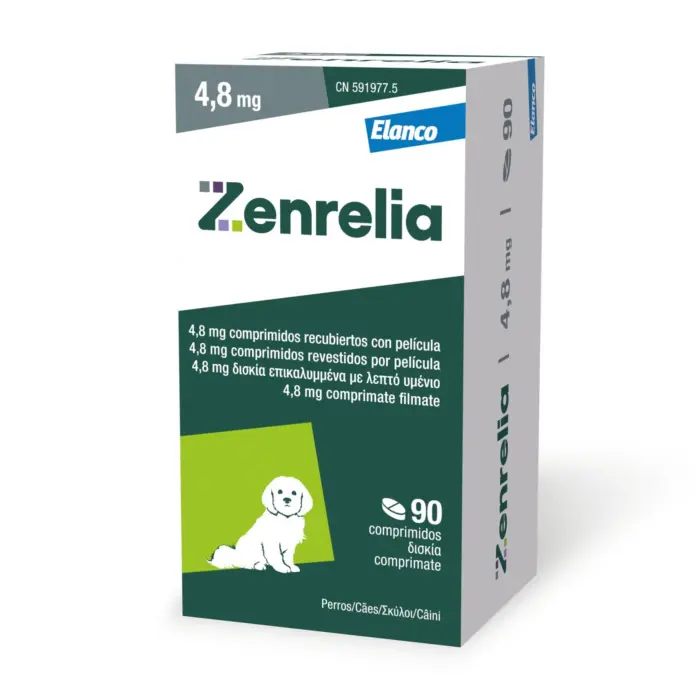 ZENRELIA, Supliment destinat cainilor predispusi la reactii alergice cutanate,  4.8 mg - 90 tablete
