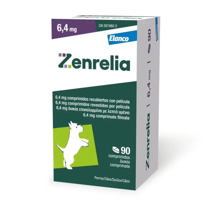 ZENRELIA, Supliment destinat cainilor predispusi la reactii alergice cutanate,  6.4 mg - 90 tablete