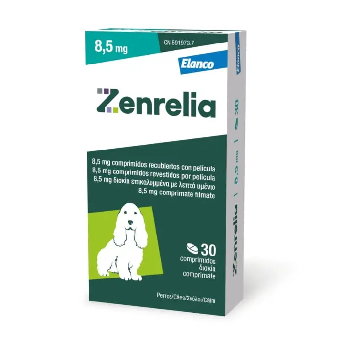 ZENRELIA, Supliment destinat cainilor predispusi la reactii alergice cutanate,  8.5 mg - 30 tablete