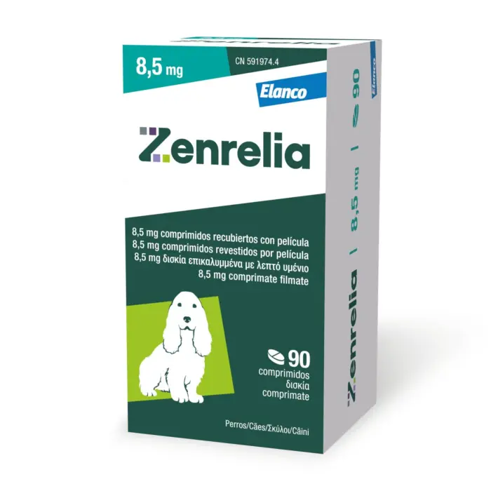 ZENRELIA, Supliment destinat cainilor predispusi la reactii alergice cutanate,  8.5 mg - 90 tablete
