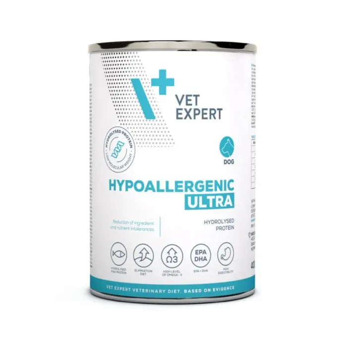 4T- Dieta veterinara umeda, pentru caini adulti, Vet Expert Hypoallergenic Dog ULTRA, 400g